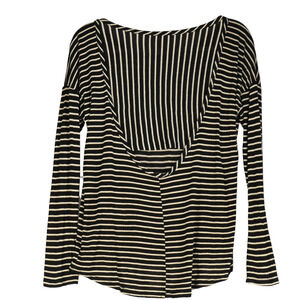 BP Black Ivory Knit Top Womens Small Stretch Cut Out Back Light Semi Sheer